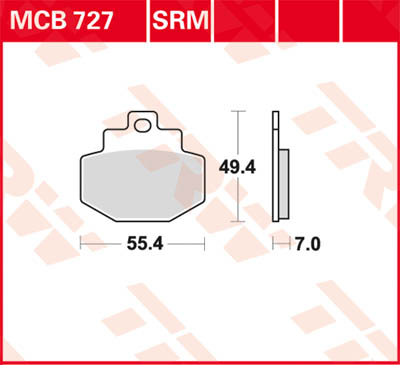 TRW Lucas Bremsbelag MCB727 Figur 1
