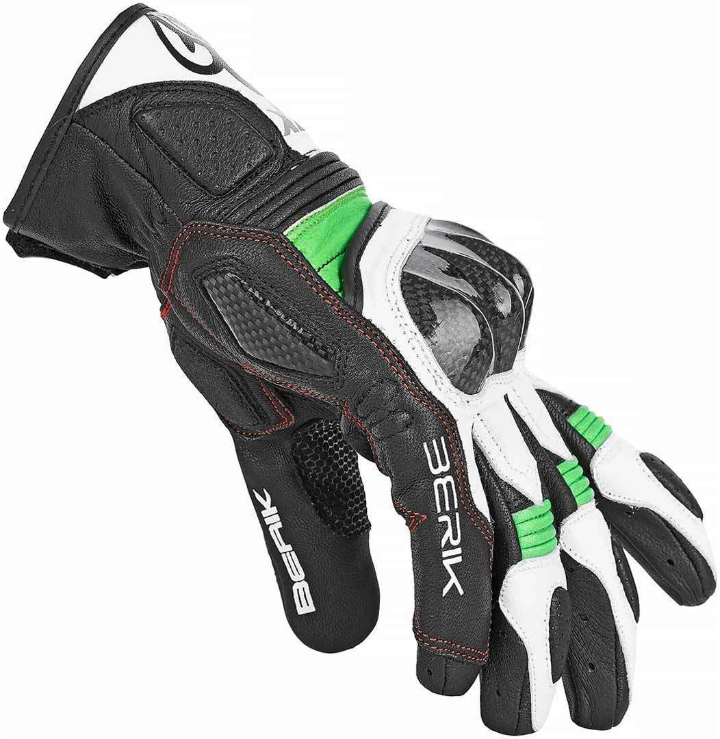 Berik NexG Motorcykel handskar svart/vitt/grönt XS Figur 2