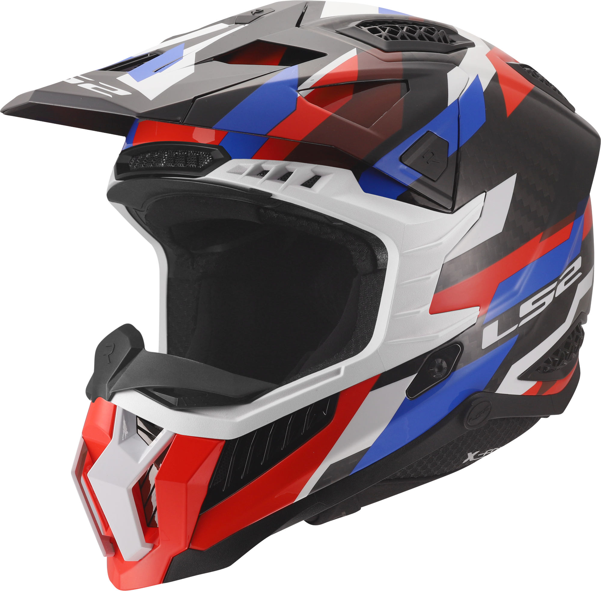 LS2 MX703 X-Force Phantom Casque de motocross Blanc/Bleu/Rouge XXL (63/64) Figure 1