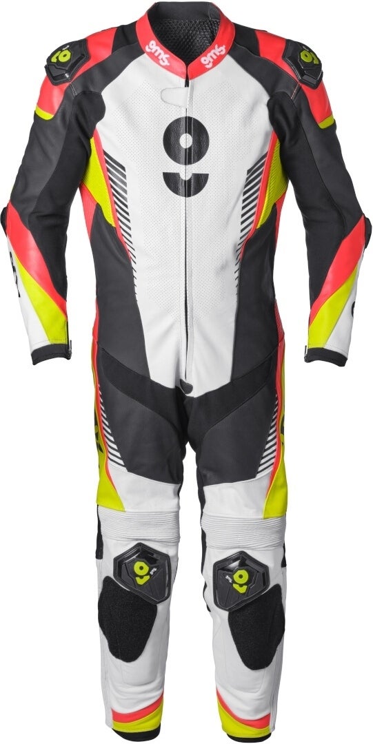 GMS GRC-1 One Piece Motorcycle Leather Suit black/red/yellow 52 Figure 1