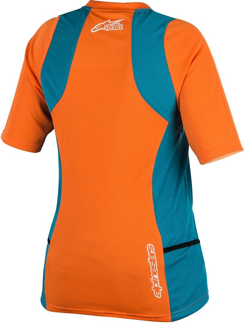 Alpinestars Stella Drop 2 SS Senhoras da bicicleta Jersey Laranja/Azul XL Figura 2
