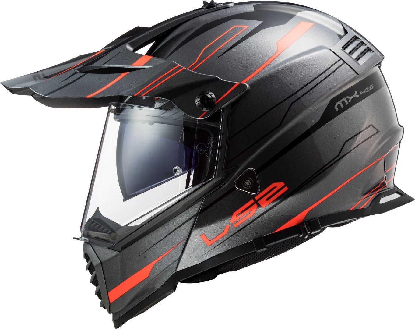 LS2 MX436 Pioneer Evo Knight Casque Motocross Gris/Orange S (55/56) Figure 4