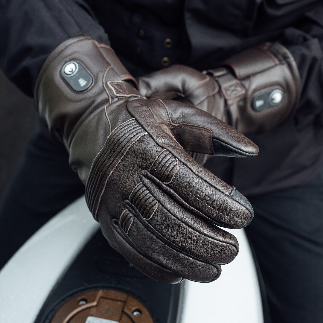 Merlin Minworth II D3O heated waterproof Motorcycle Gloves dark brown M Figure 3