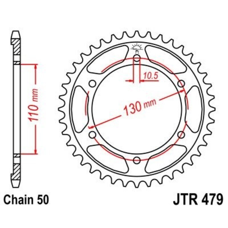 JT SPROCKETS Pinionul spate Standard din oțel - 530 Figura 1