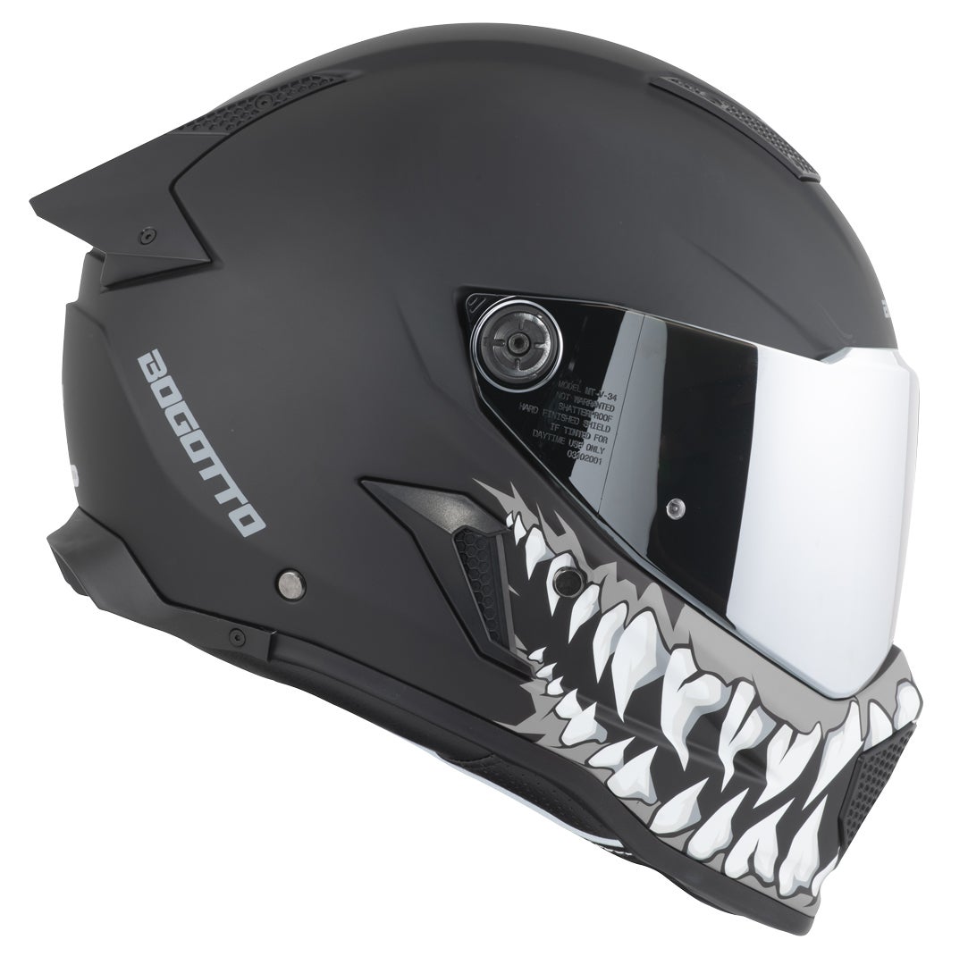 Bogotto Rapto Jaws Capacete Preto/Cinza fosco XL Figura 17