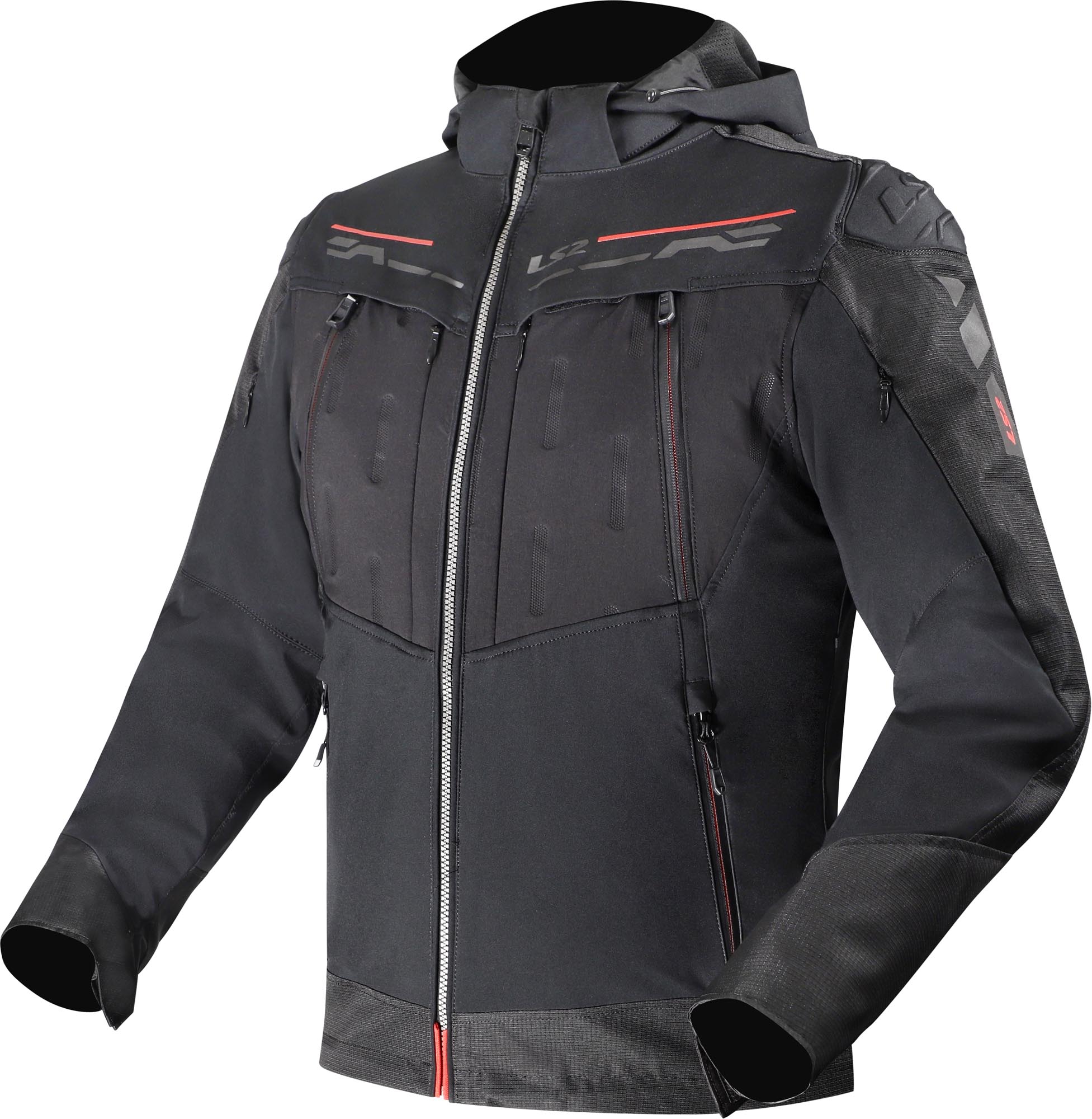LS2 Zirconium Evo waterproof Motorcycle Textile Jacket black/red L Figure 1