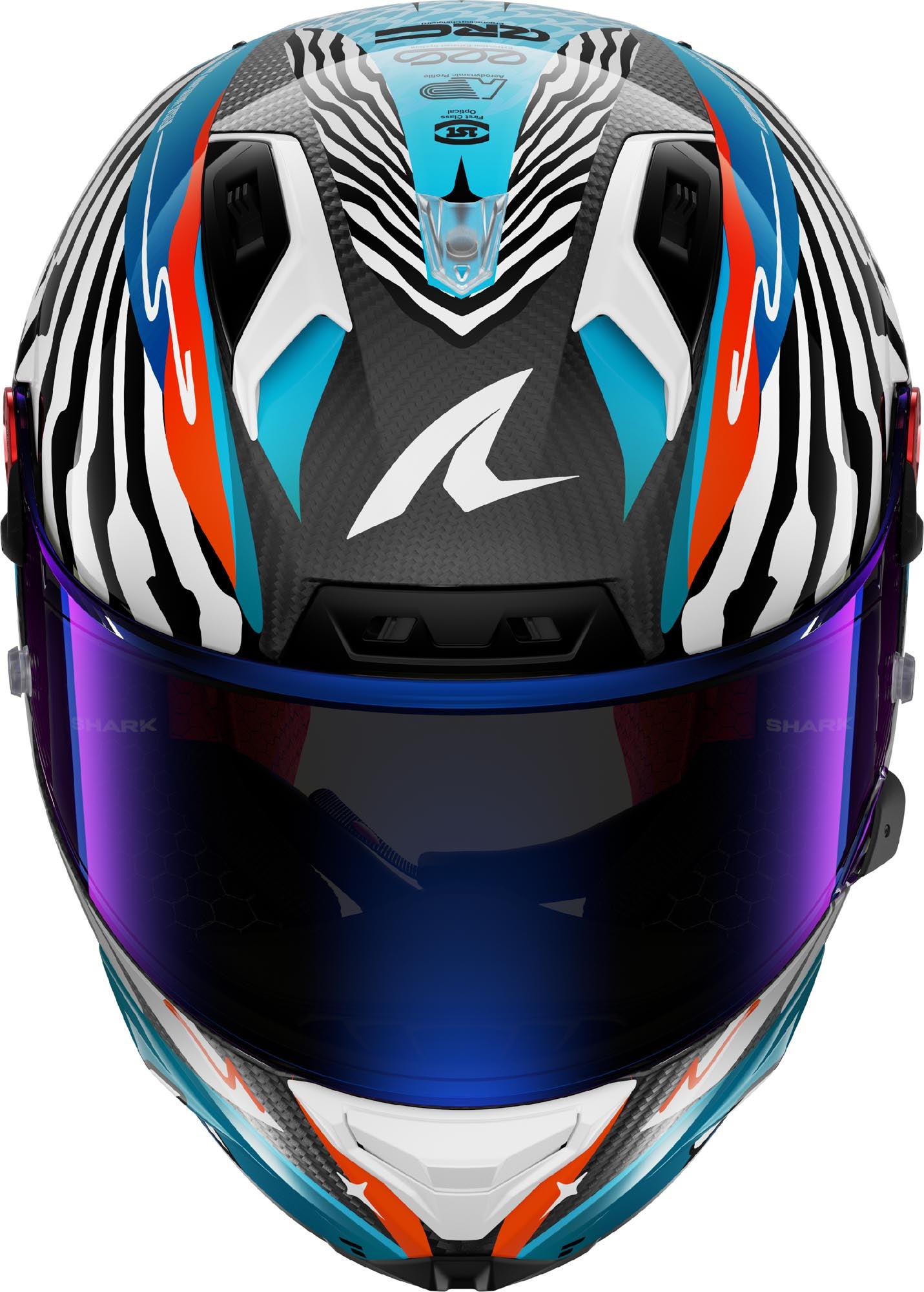 Shark Aeron GP FIM 2 Speed Fancy Carbon Helmet Carbon/White/Blue S (55/56) Figure 3