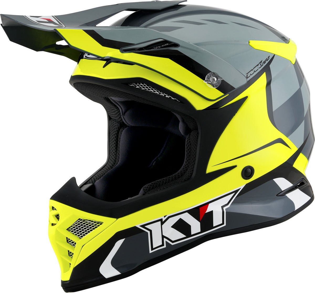 KYT Skyhawk Glowing Motocross Helm grau/gelb S (55/56) Abbildung 1