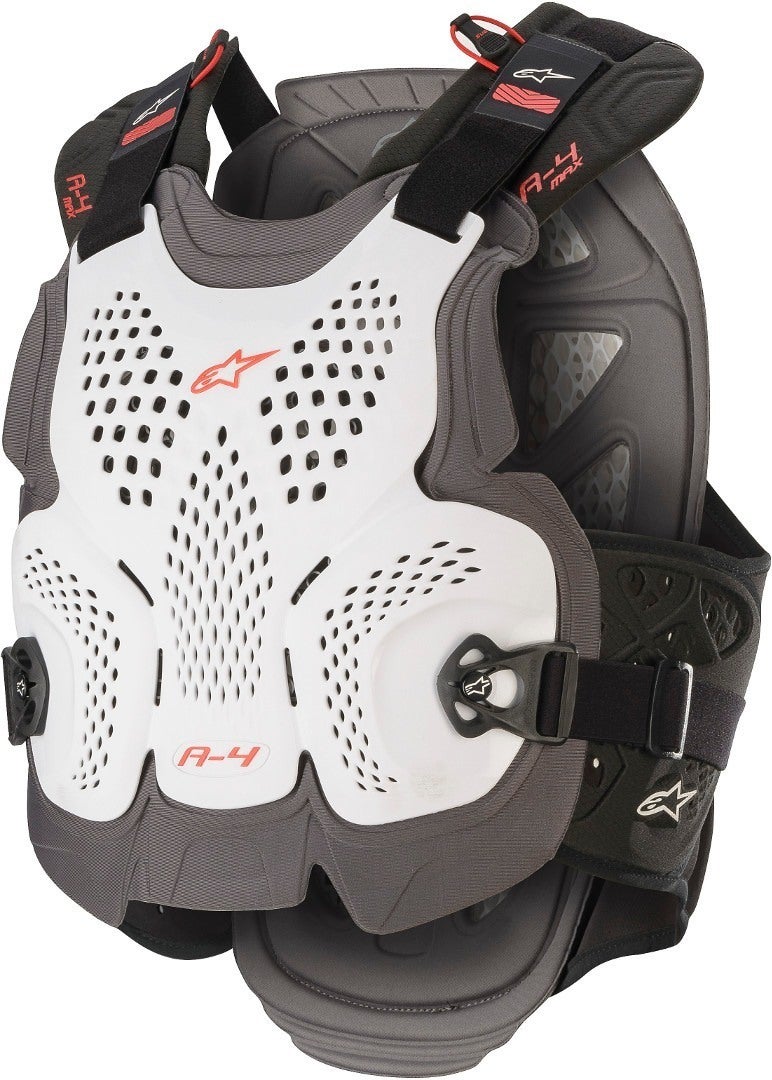 Alpinestars A-4 Max Protetor de peito branco/vermelho XS/S Figura 1
