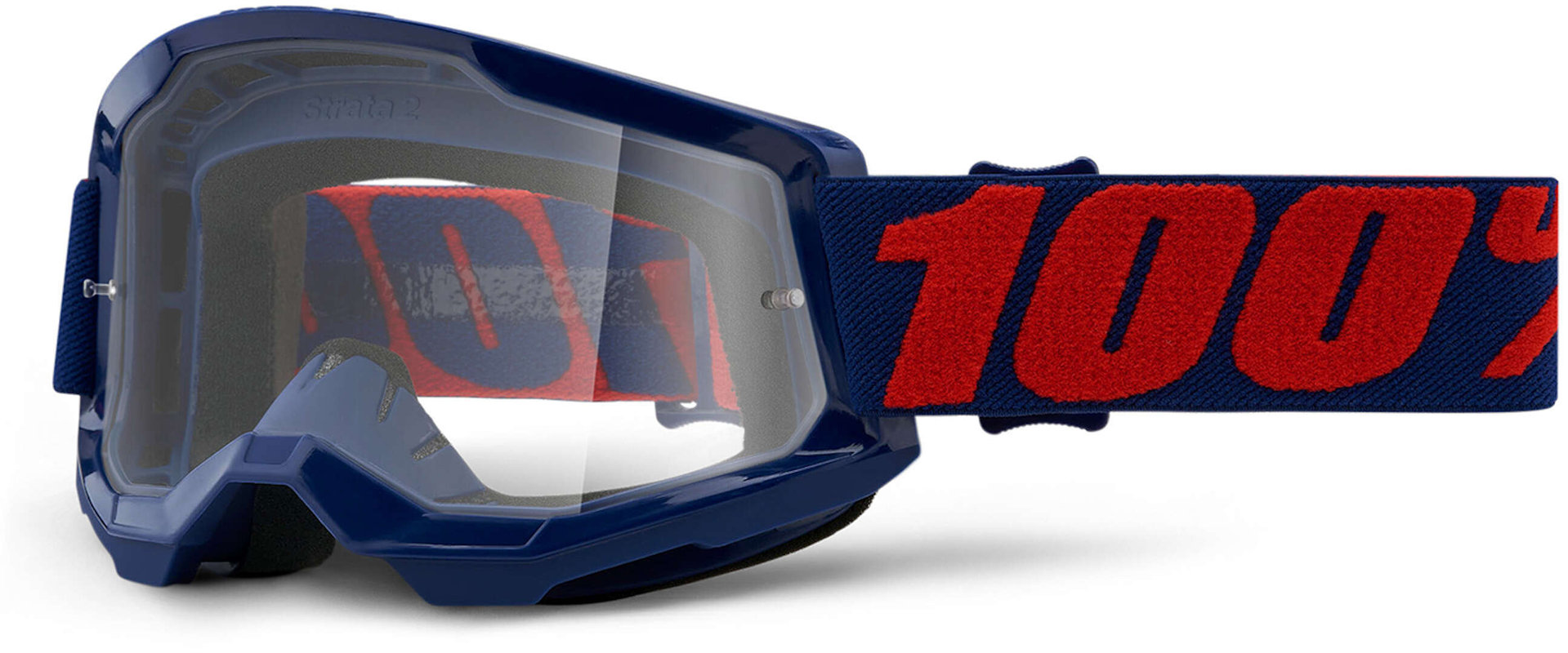 100% Strata 2 Clear Ochelari de motocross Albastru/Roșu Figura 1