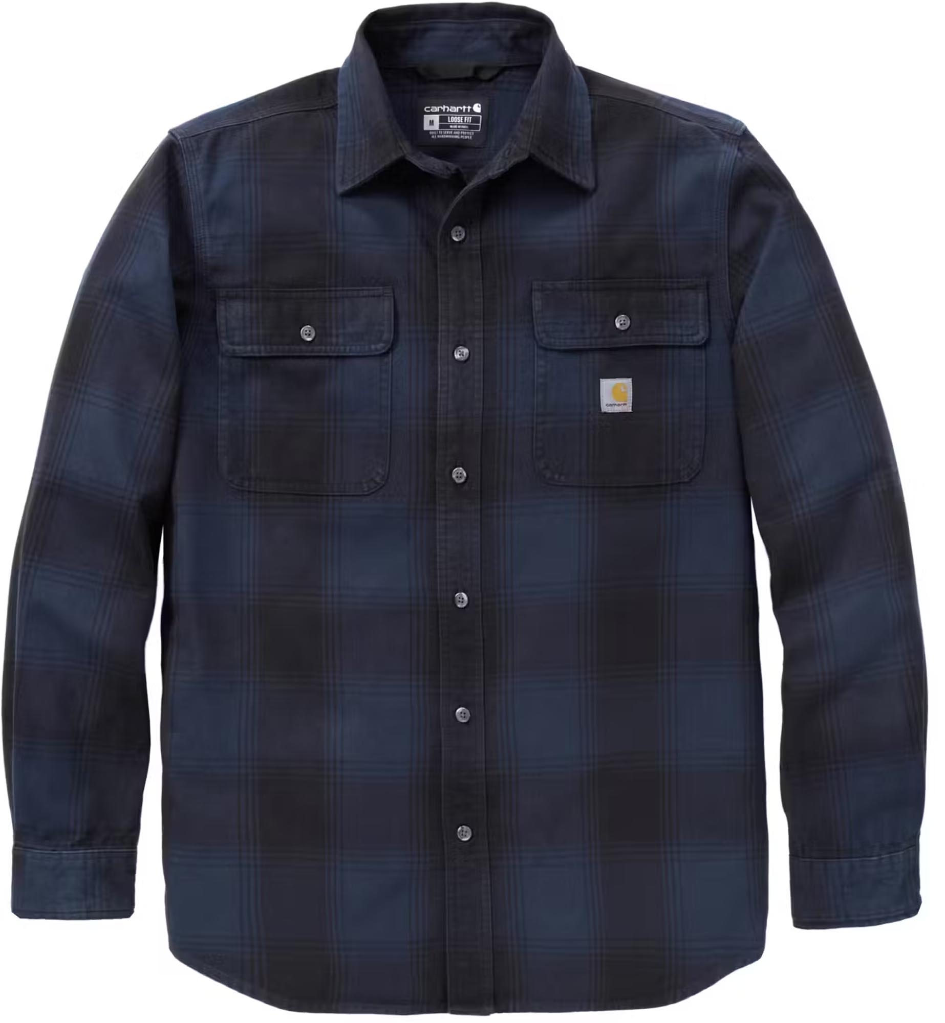 Carhartt Hubbard Loose LS Plaid Skjorta Blå/svart L Figur 1