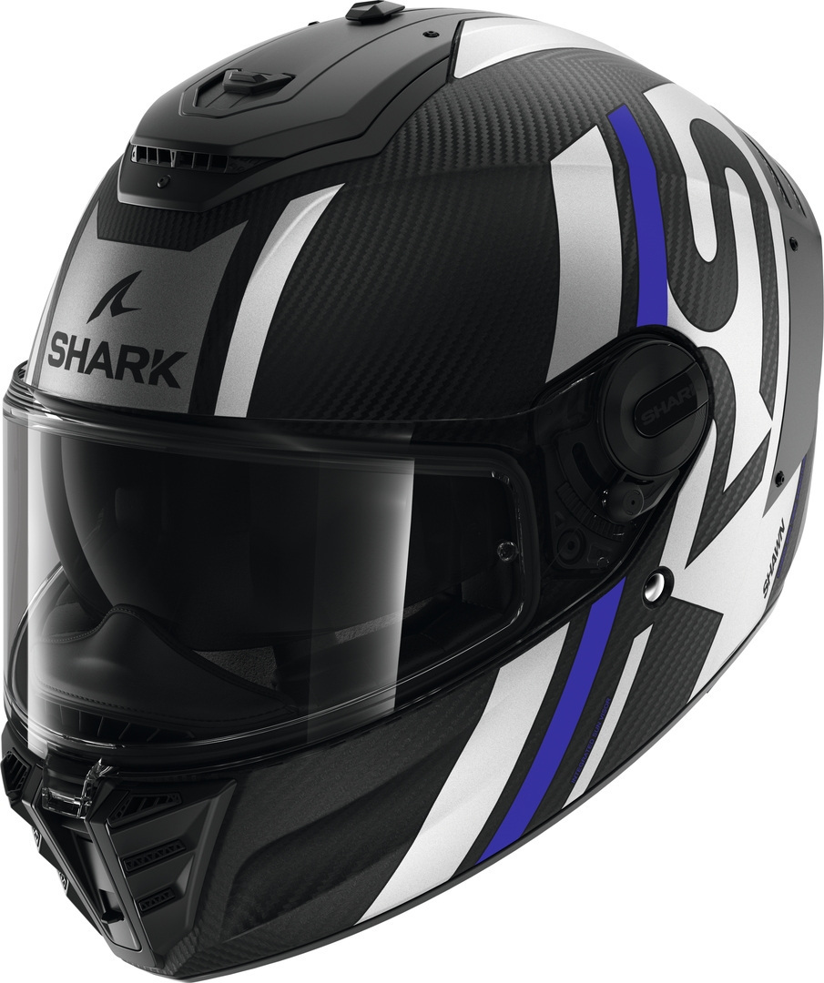 Shark Spartan RS Shawn Carbon Hjälm svart matt/blå XS (53/54) Figur 1