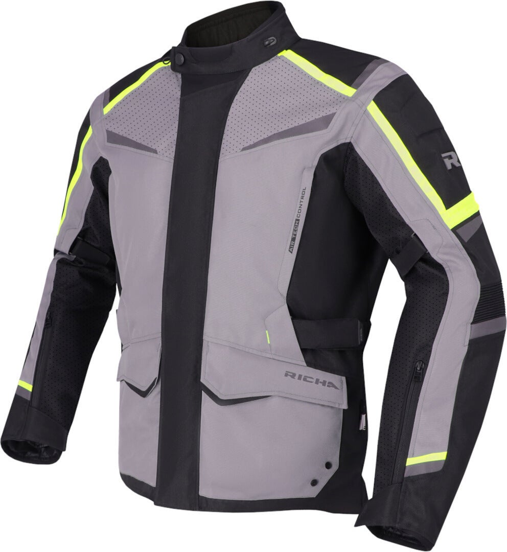 Richa Tundra waterproof Motorcycle Textile Jacket grey/black/yellow 3XL Figure 2