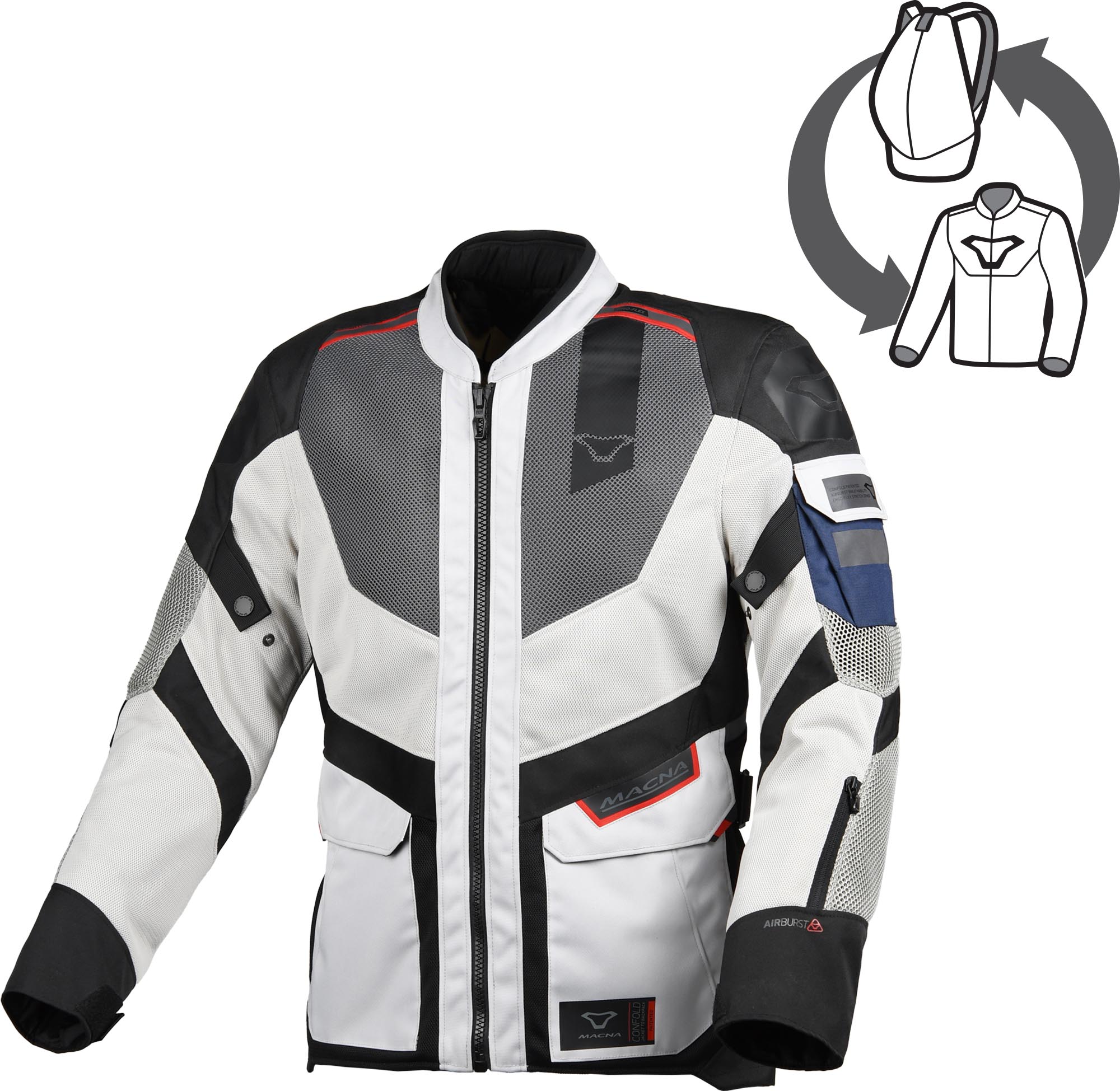 Macna Travelair Motorfiets Textieljas grijs/zwart XL Figuur 1