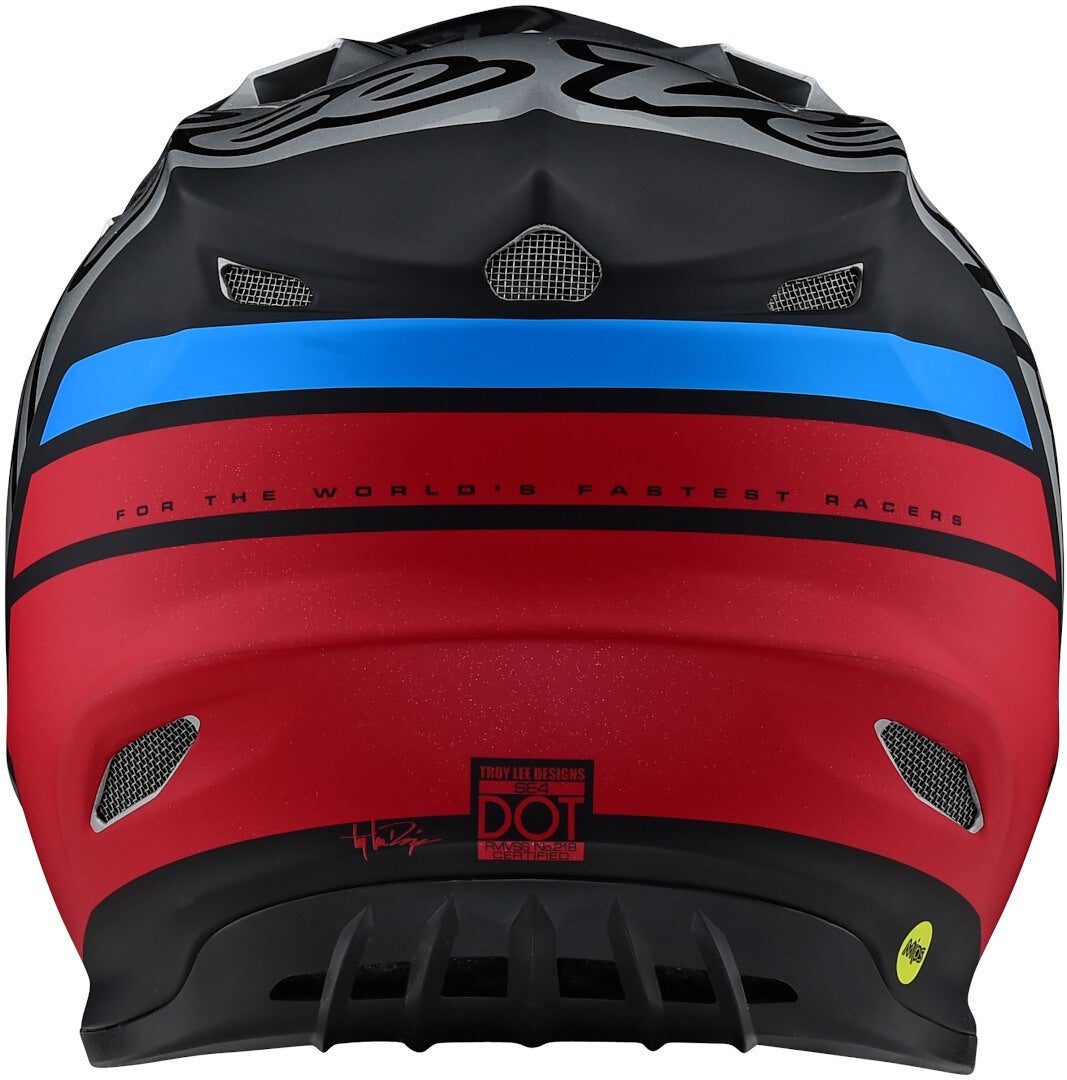 Troy Lee Designs SE4 Silhouette MIPS Casco Motocross nero/argento/rosso L Figura 6