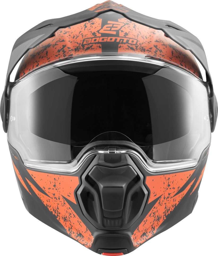 Bogotto FG-102 Safari Stikla šķiedras Enduro atveramā ķivere melns matēts/pelēks/oranžs L 5. attēls
