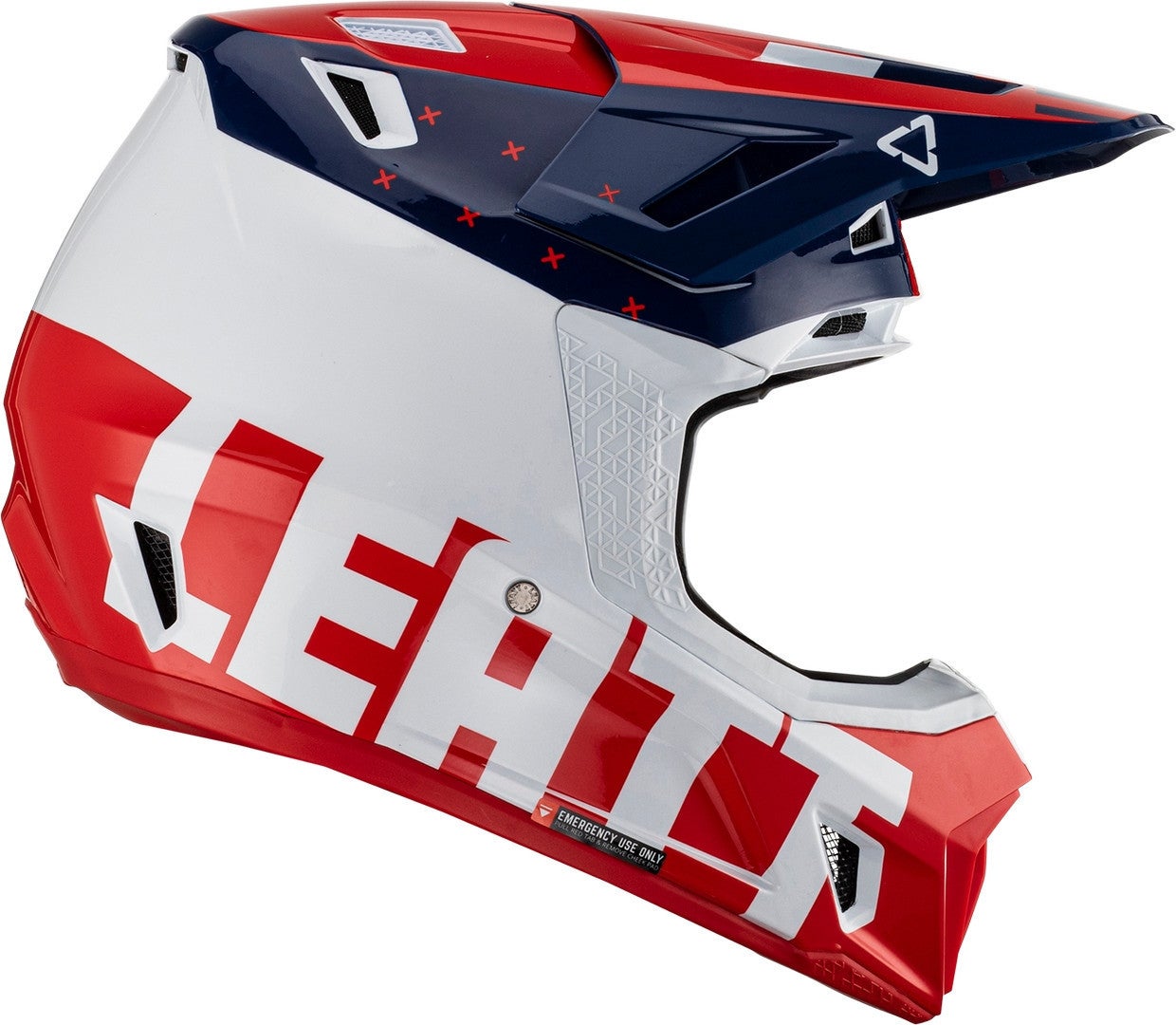 Leatt 7.5 Tricolor Casco da motocross con occhiali rosso/bianco/blu S (55/56) Figura 3
