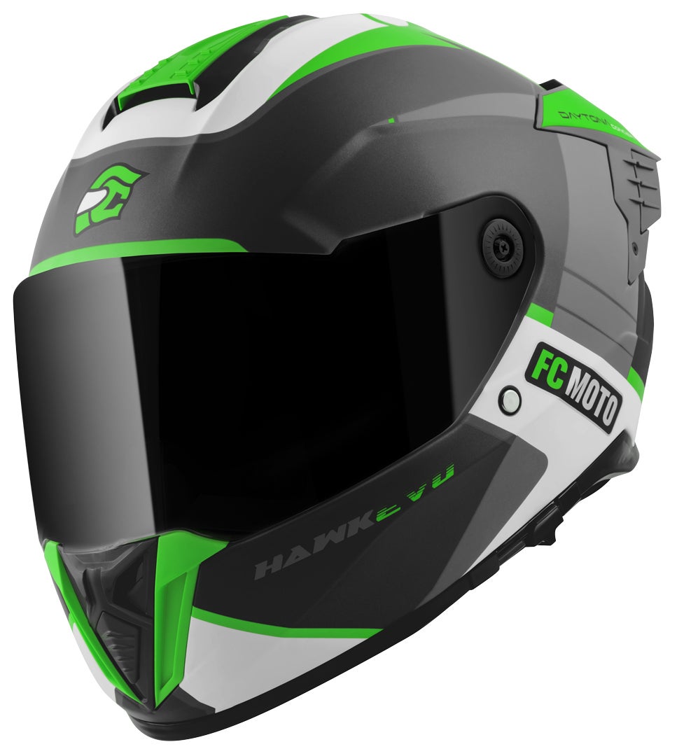 FC-Moto Hawk EVO-X Casque noir mat/vert/blanc S Figure 1