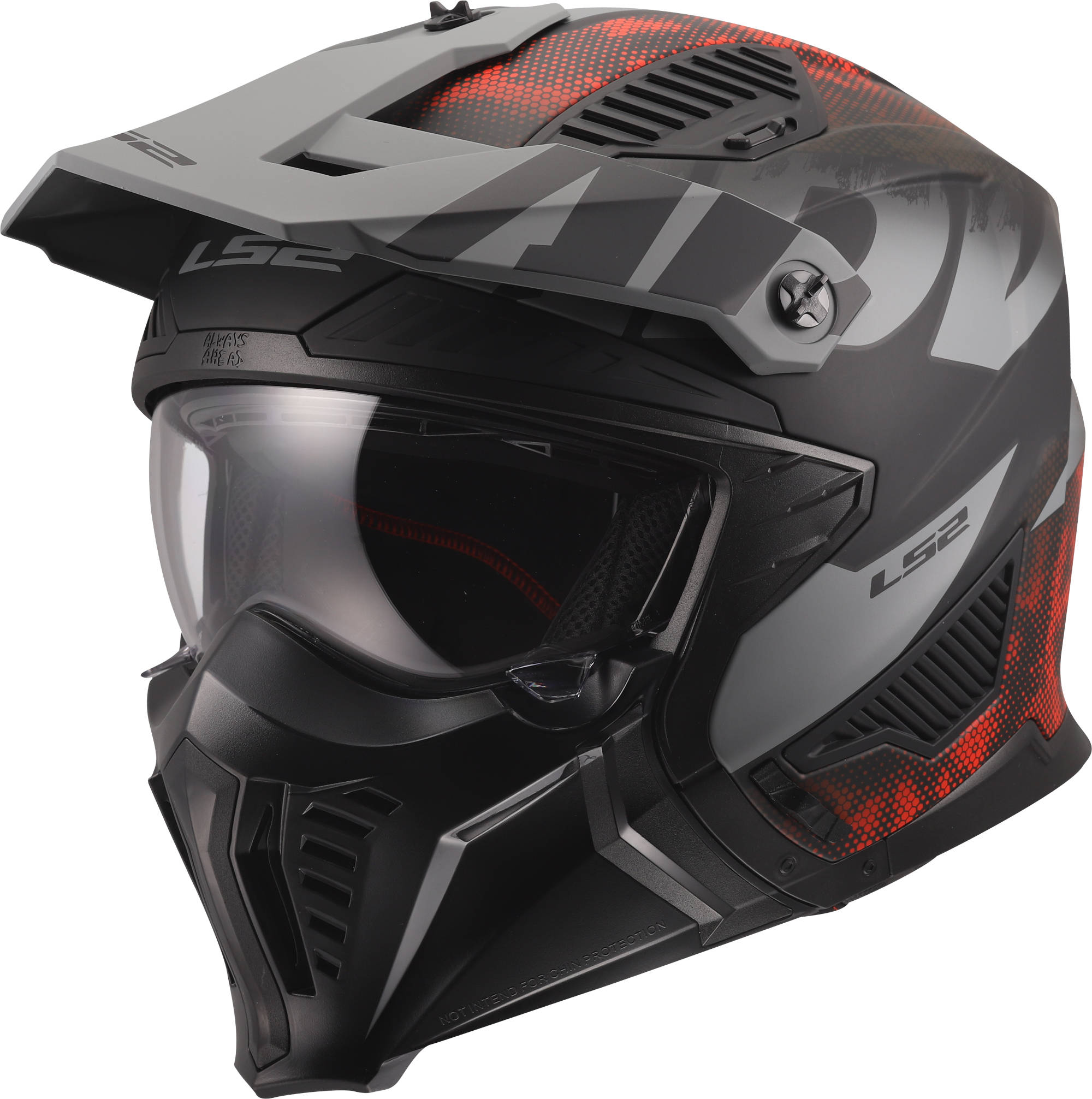 LS2 OF606 Drifter Gas Helmet grey/red M (57/58) Figure 1
