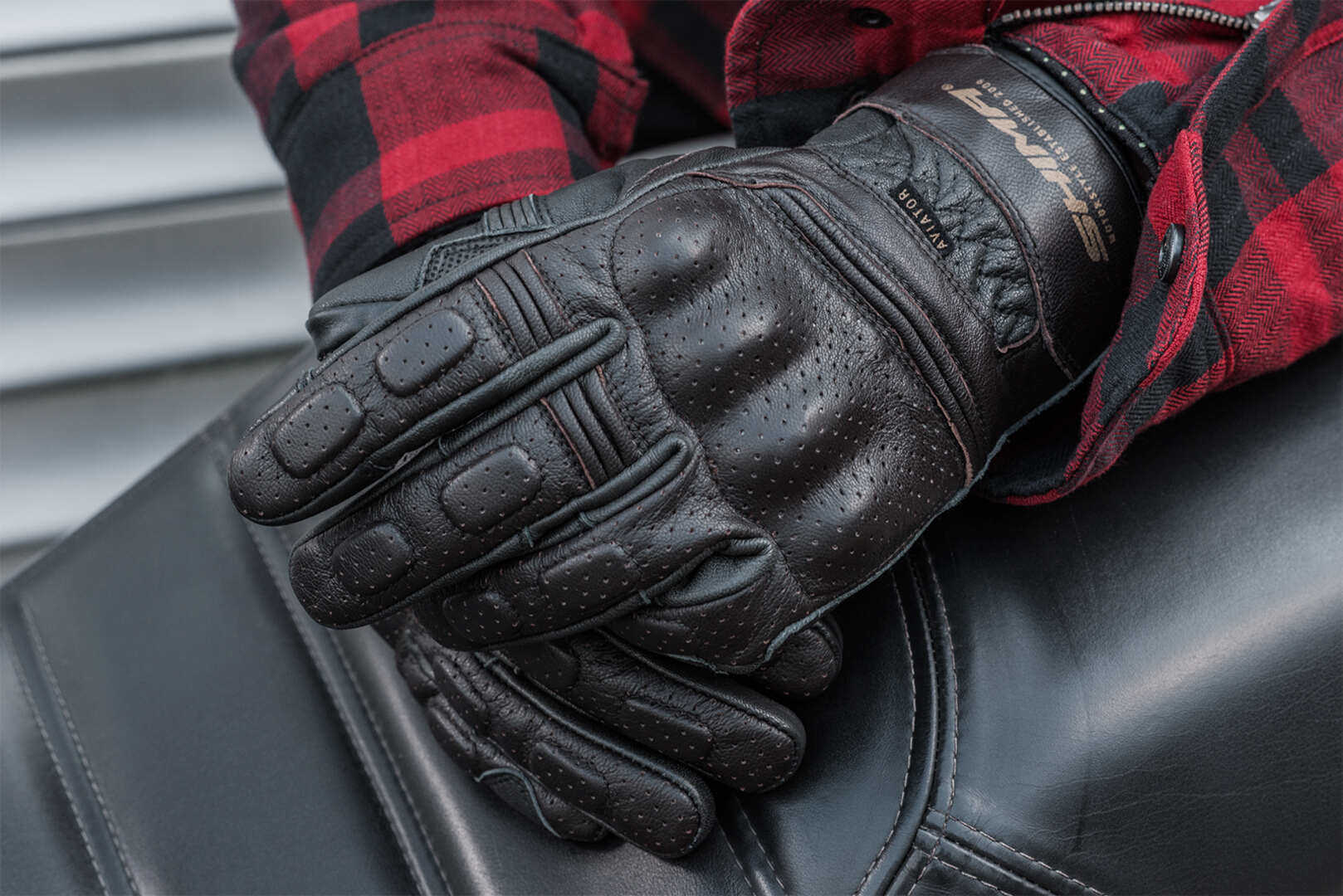 SHIMA Aviator Motorcycle Gloves dark brown 2XL Figure 5