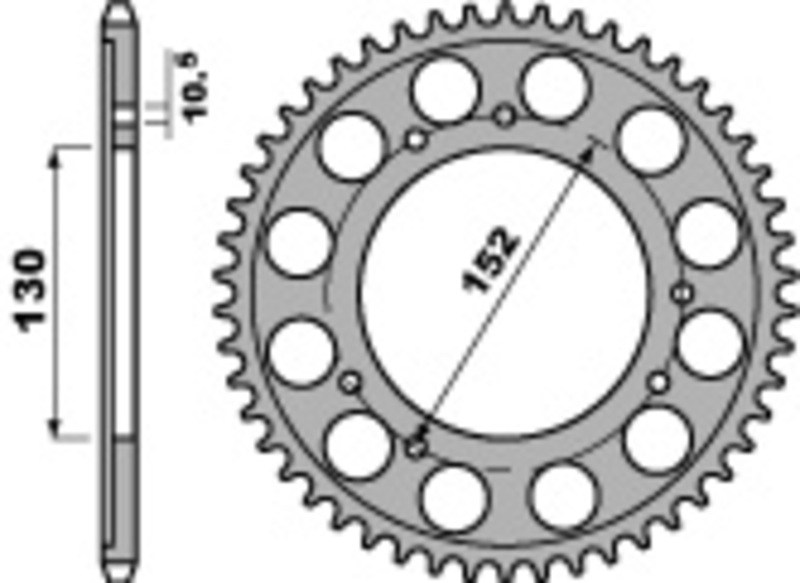 PBR Standard C45 bakdrev i stål 713 - 530 Figur 1