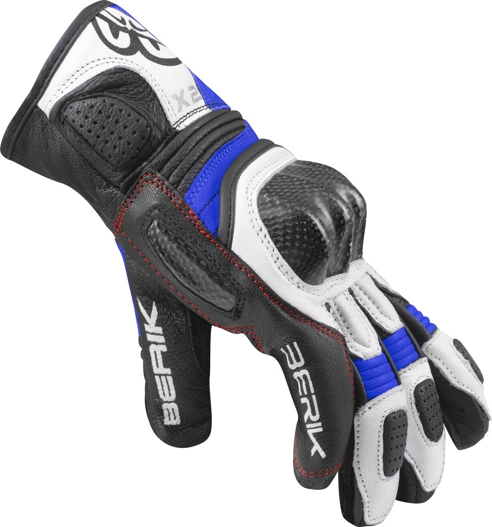Berik LDX Mănuși pentru motociclete pentru doamne Negru/Alb/Albastru S Figura 3