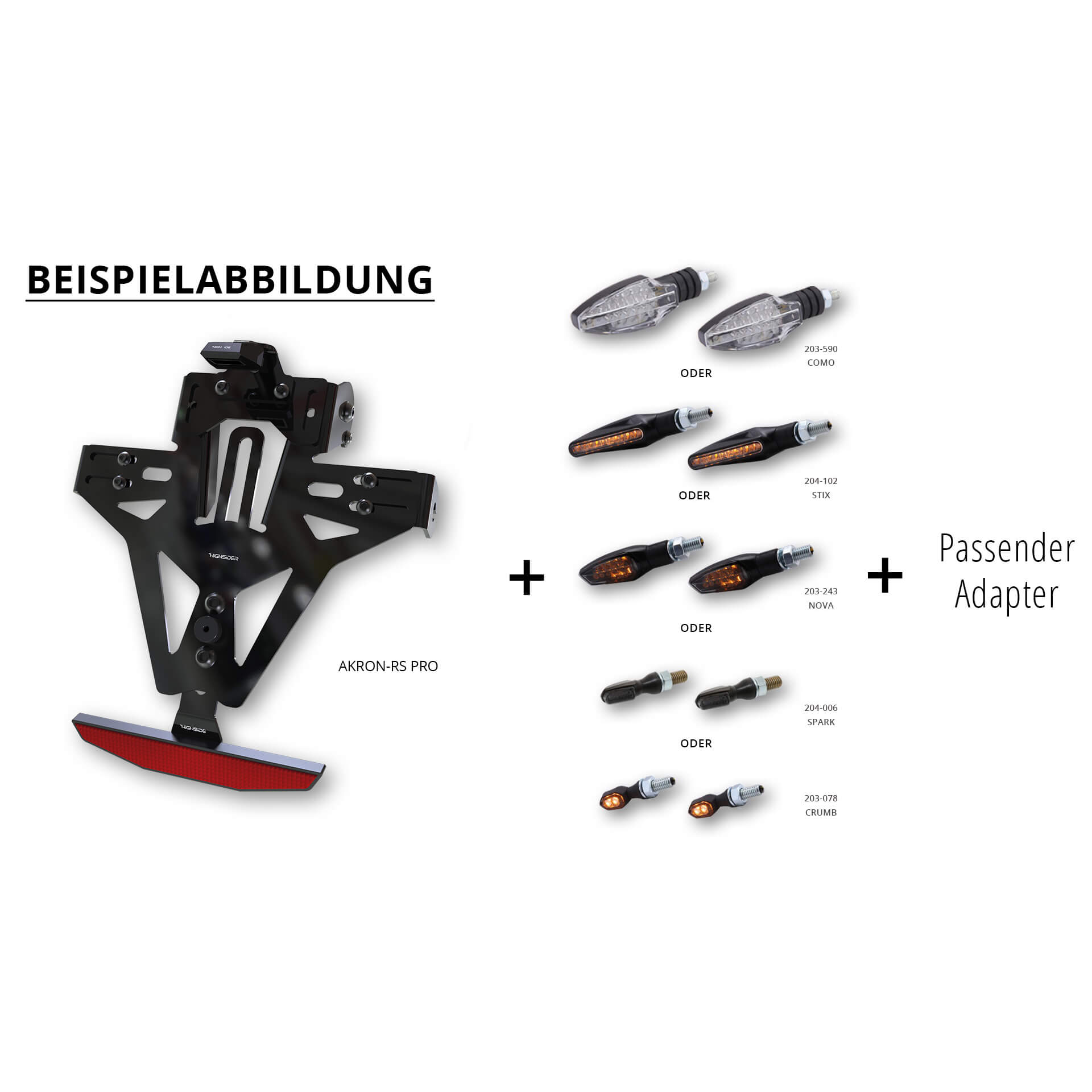 Highsider Pacote de placa de licença Kawasaki ZX-10 R 16-20 Artigo principal Figura 1