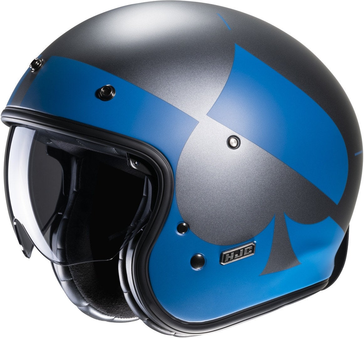 HJC V31 Kuz Retro Casco Jet nero/blu S (55/56) Figura 1