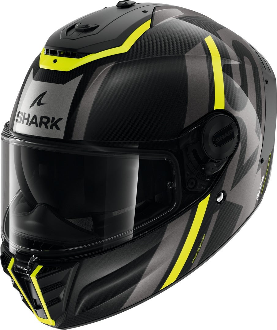 Shark Spartan RS Shawn Carbon Hjelm sort/grå/gul S (55/56) Figur 1