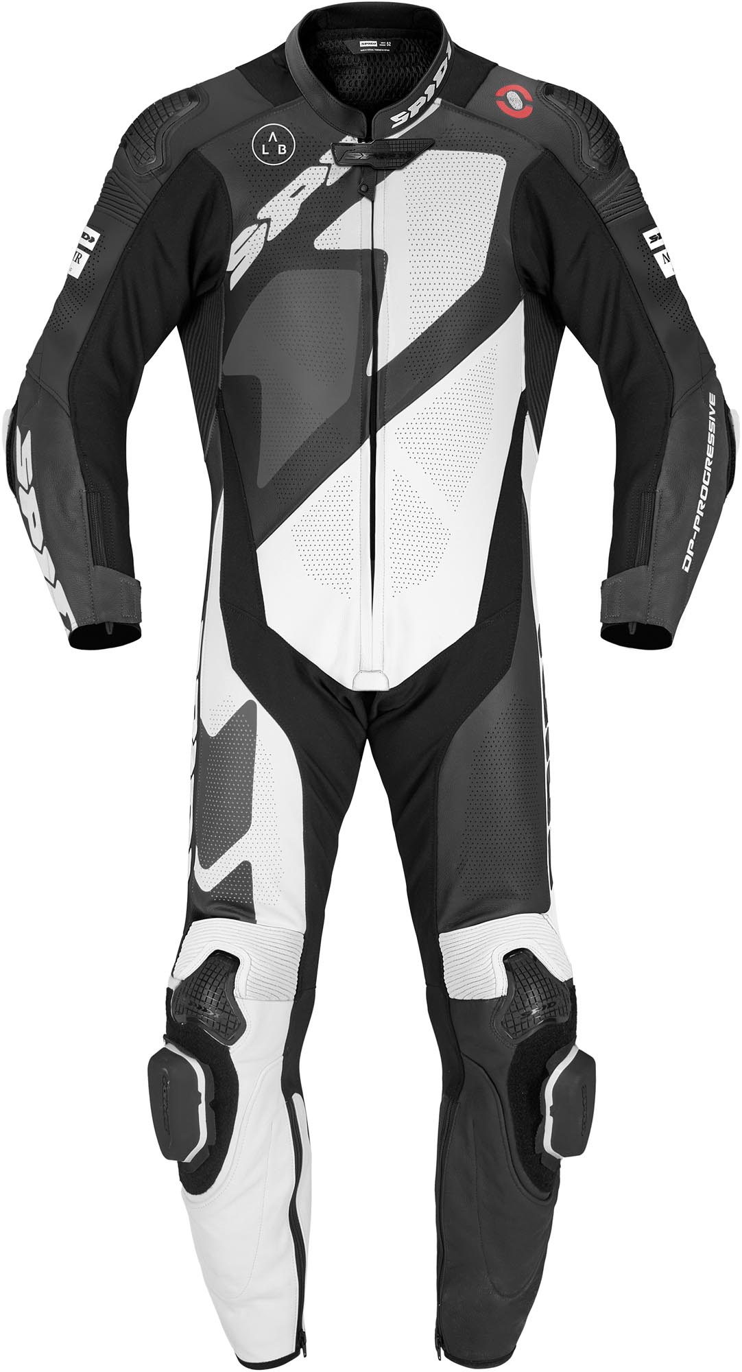 Spidi Gran Premio Pro geperforeerd eendelige motorfietsleren pak zwart/wit 58 Figuur 1
