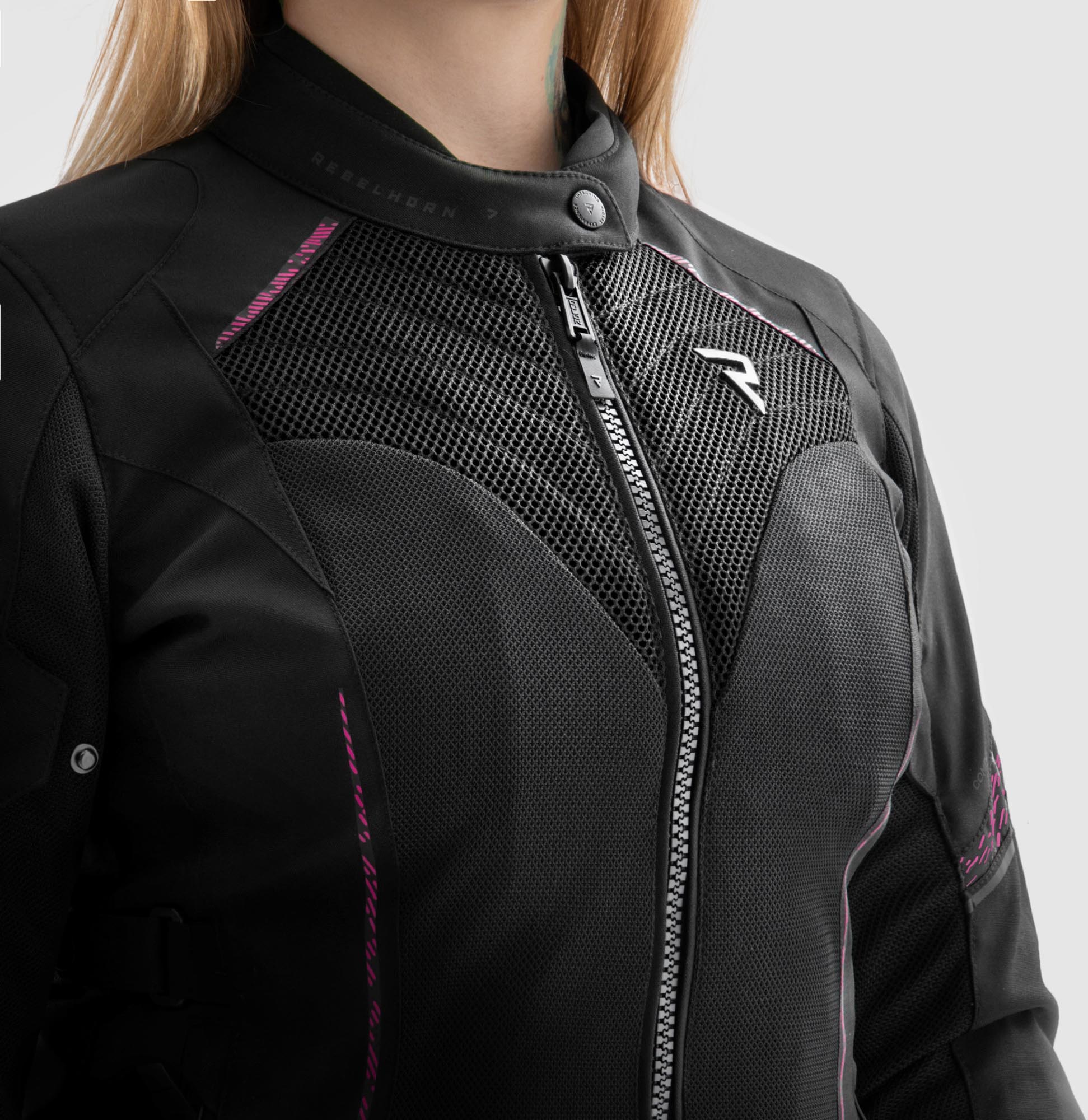 Rebelhorn Jax waterproof Ladies Motorcycle Textile Jacket black/pink S Figure 3