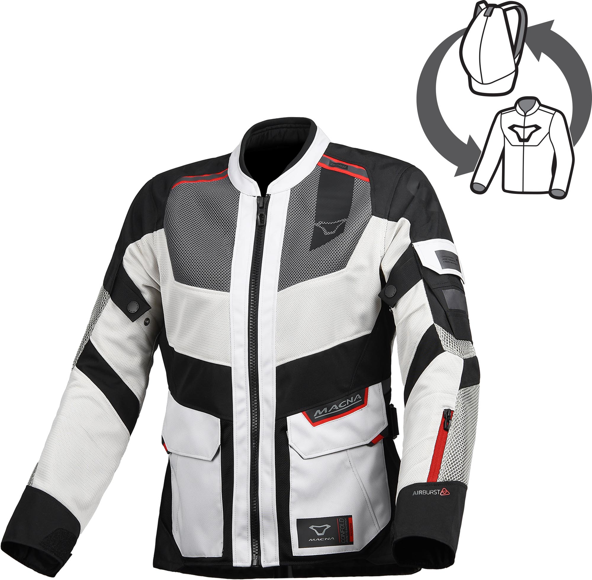 Macna Travelair Damen Motorrad Textiljacke grau/schwarz S Abbildung 1