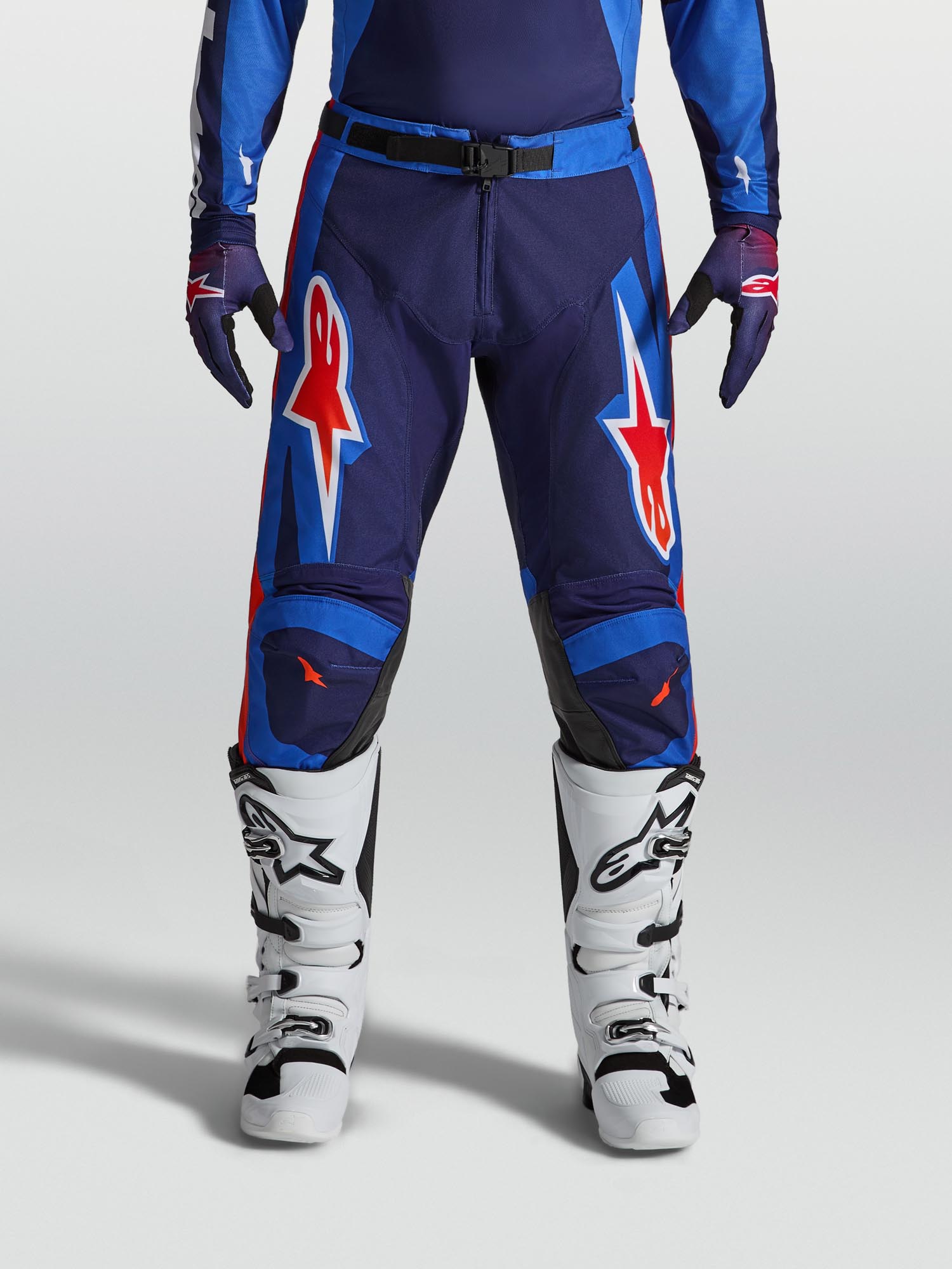 Alpinestars Racer Hunt Motocross hlače plavo/crveno 32 Slika 6