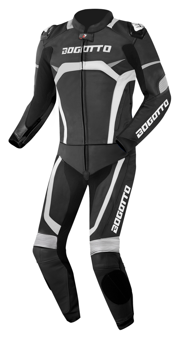 Bogotto Misano Two Piece Motorcycle Leather Suit black/white 60 Figure 1