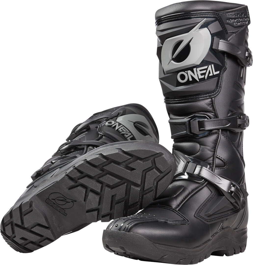 Side view of Oneal RSX Adventure Black Motocross Boots