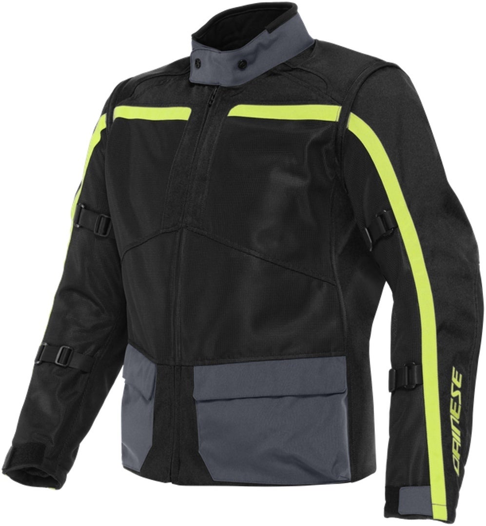 Dainese Outlaw Tex Motorcycle Textile Jacket black/grey/yellow 52 Figure 1