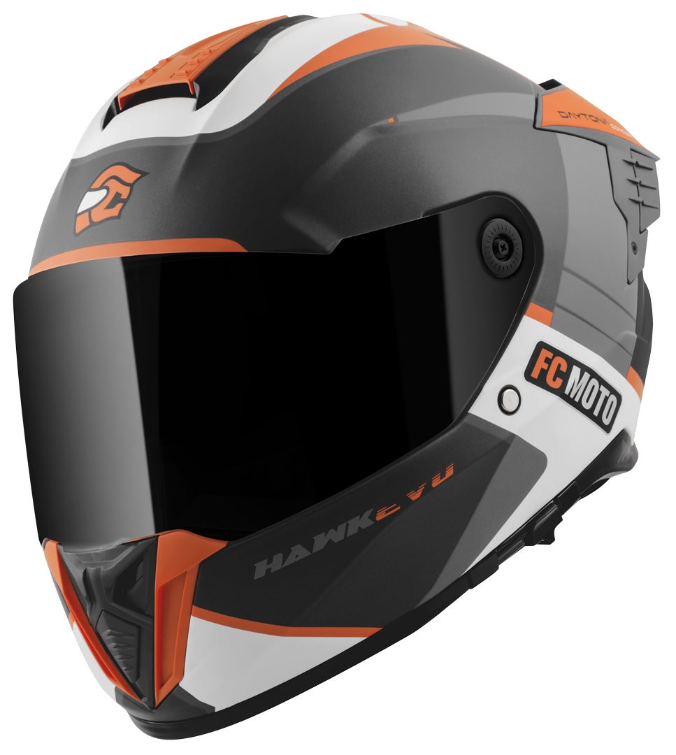 FC-Moto Hawk EVO-X Casco nero opaco/bianco/arancione S Figura 1