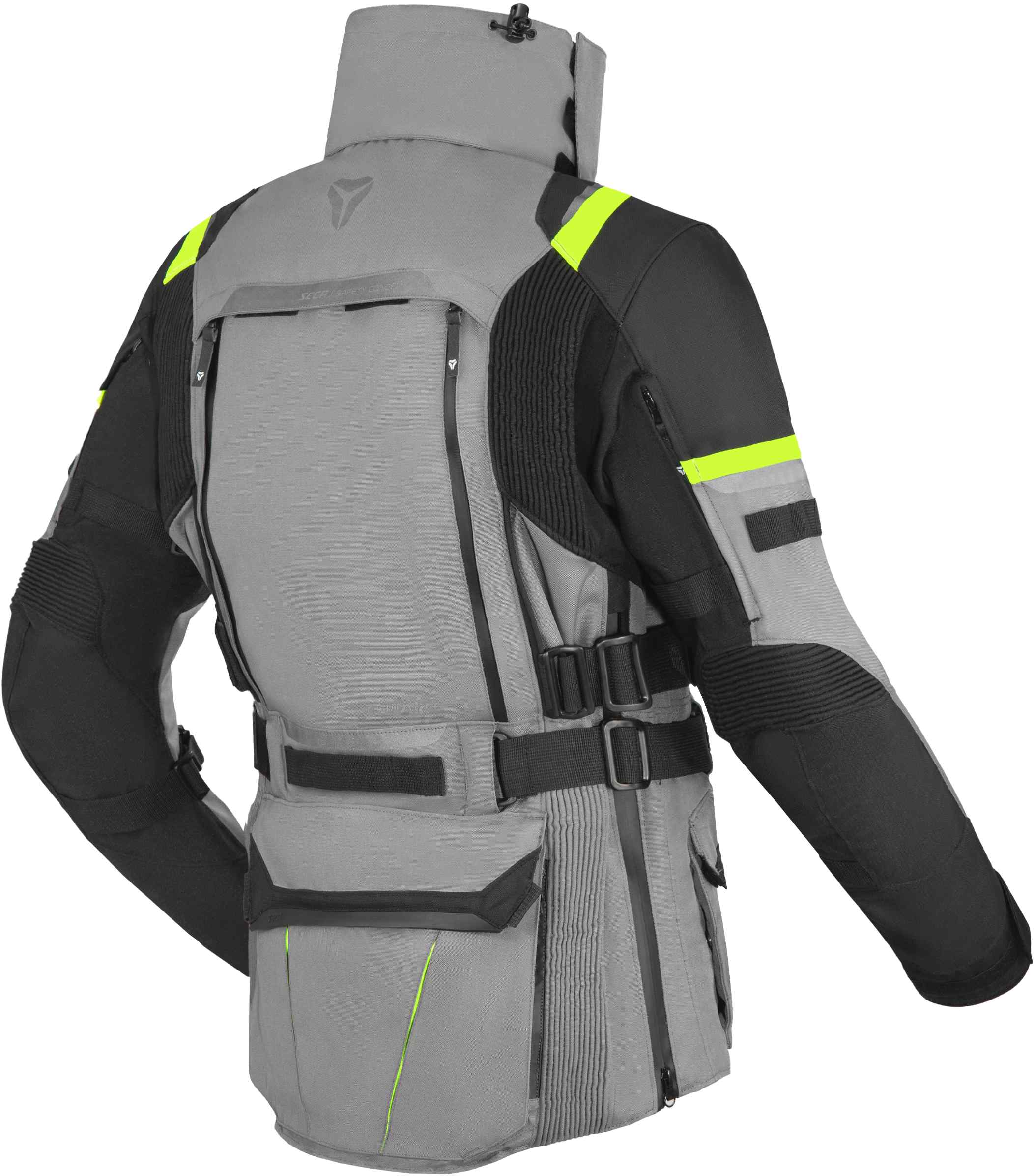 Seca Arrakis III wasserdichte Motorrad Textil Jacke grau/schwarz/gelb XL Abbildung 3
