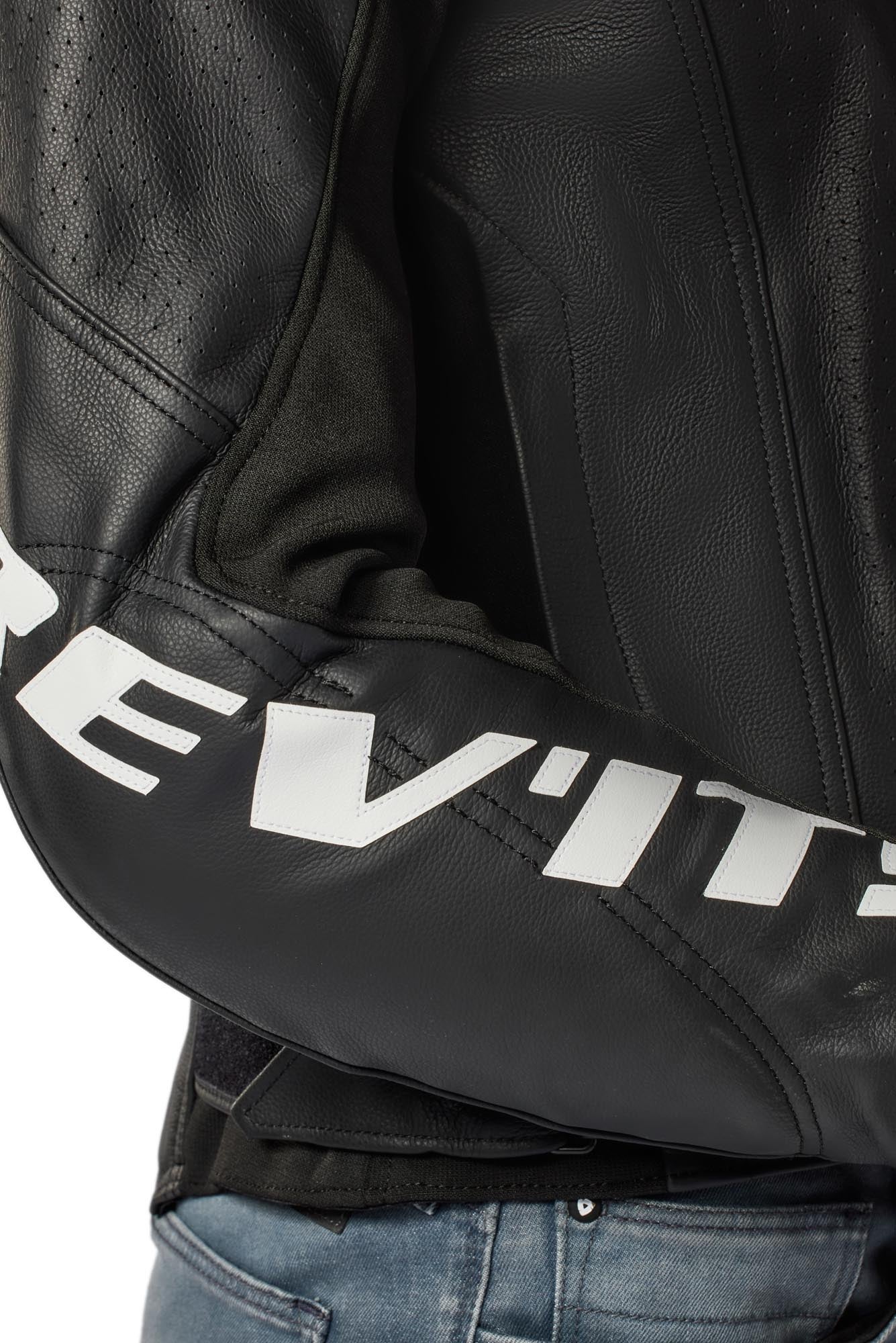 Revit Quadratic Logo perforeret motorcykellæderjakke Sort/hvid 56 Figur 12