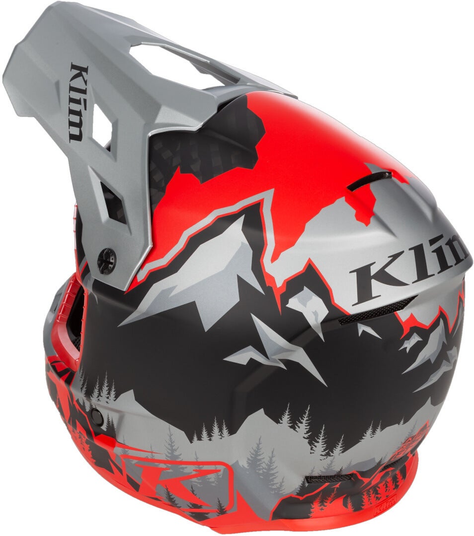 Klim F3 Carbon DNA Snescooter hjelm sort/grå/rød XXL (62/63) Figur 2