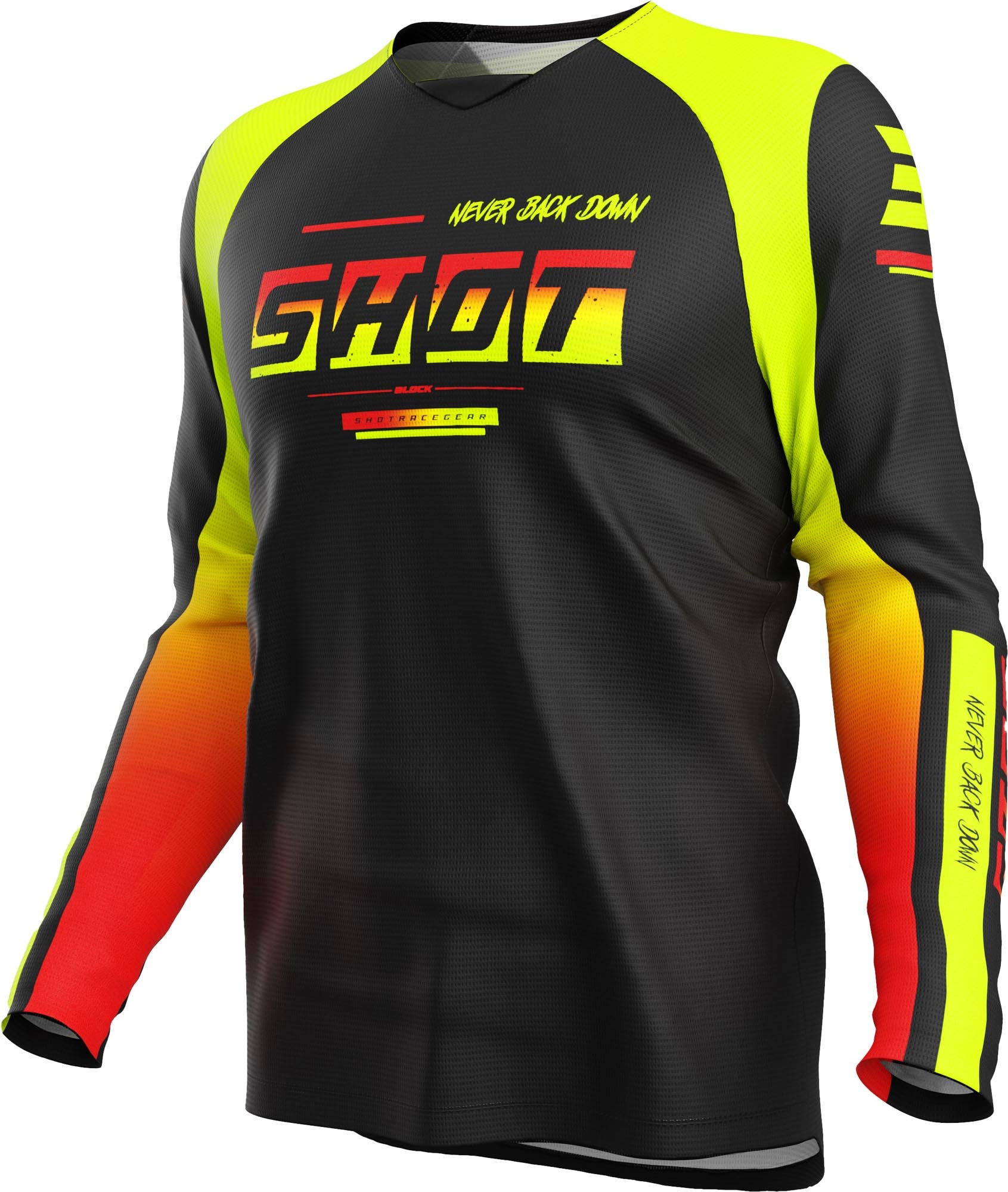 Shot Draw Block Jugend Motocross Jersey gelb 10-11 Abbildung 1