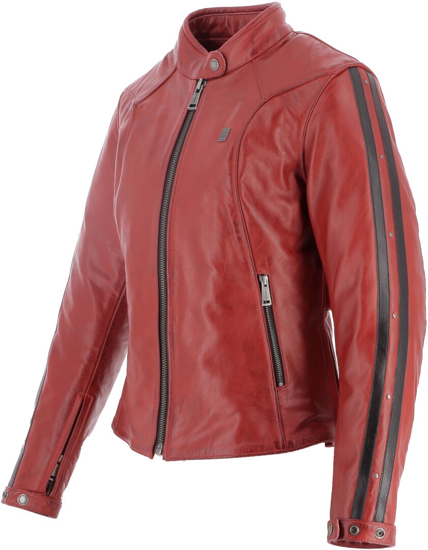 Helstons Victoria Chaqueta de cuero para damas rojo L Figura 4
