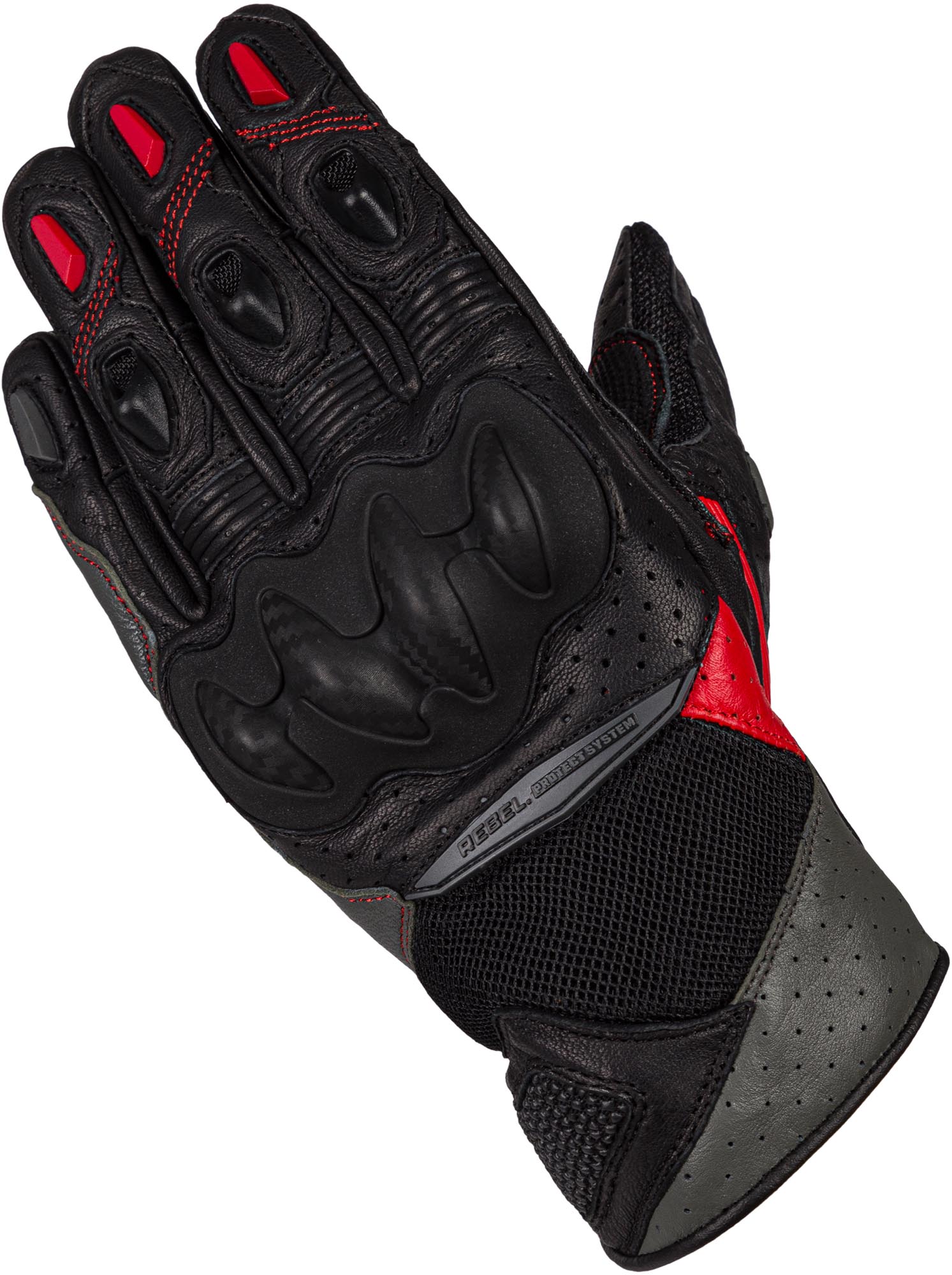 Rebelhorn Flux 2 Mănuși pentru motociclete pentru doamne Negru/Gri/Roșu XL Figura 2