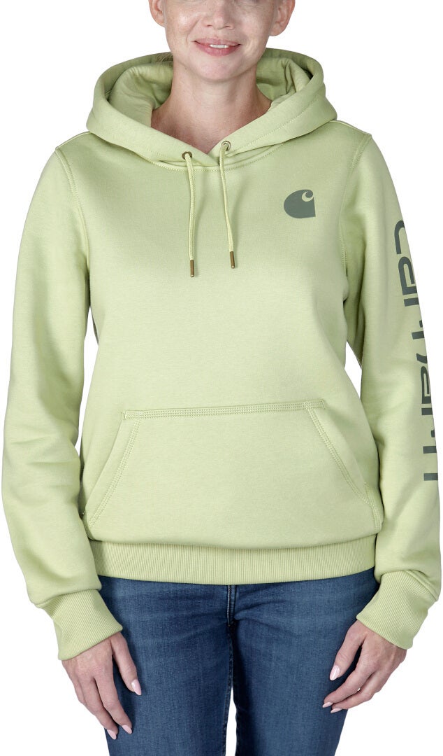 Carhartt Clarksburg Logo Sweat à capuche pour dames Vert clair/vert foncé M Figure 2