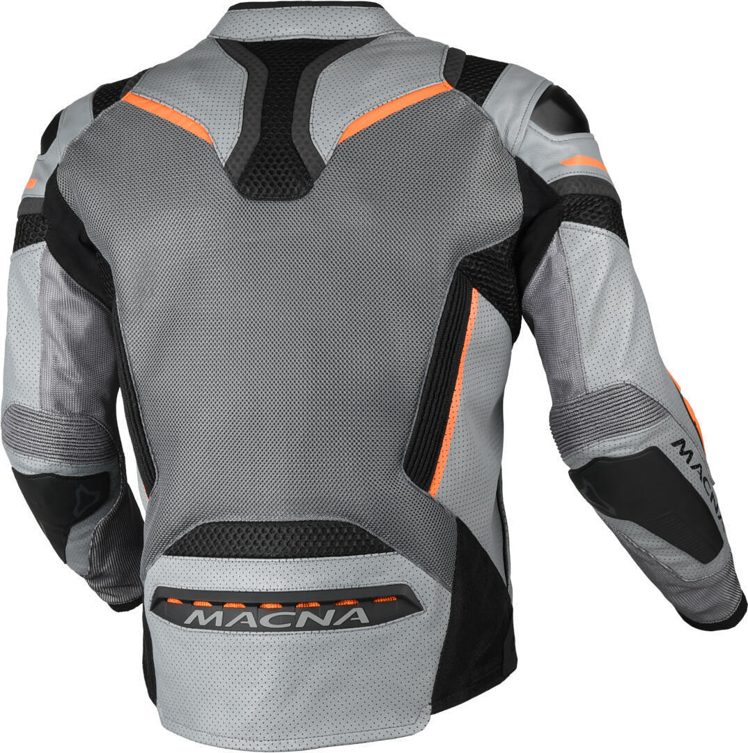 Macna Galvic perforated Motorcycle Leather/Textile Jacket black/grey/orange 50 Figure 2