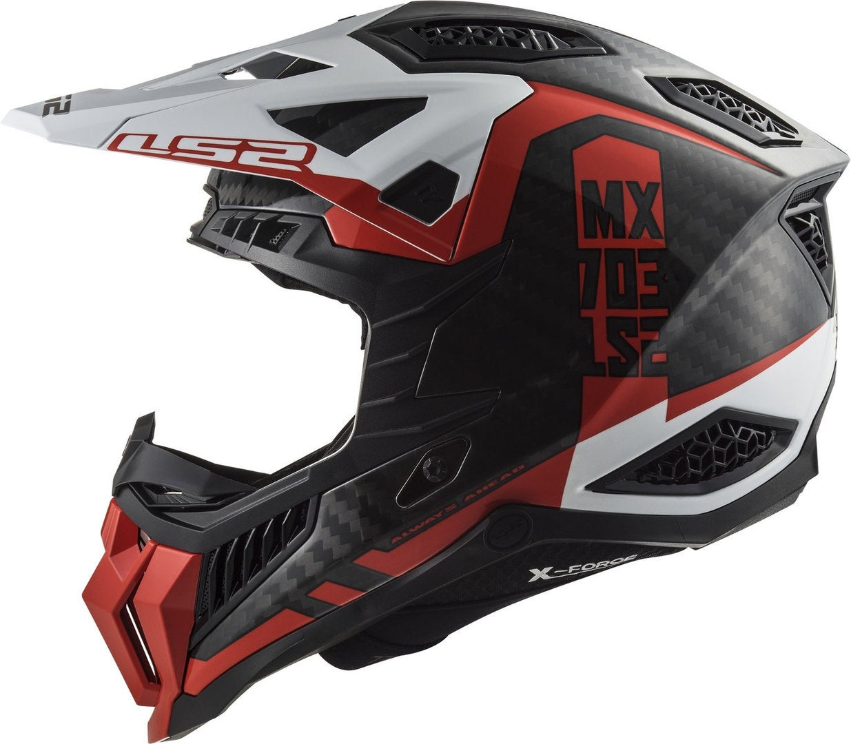LS2 MX703 X-Force Victory Carbon Casco Motocross nero/rosso/bianco L (59/60) Figura 4