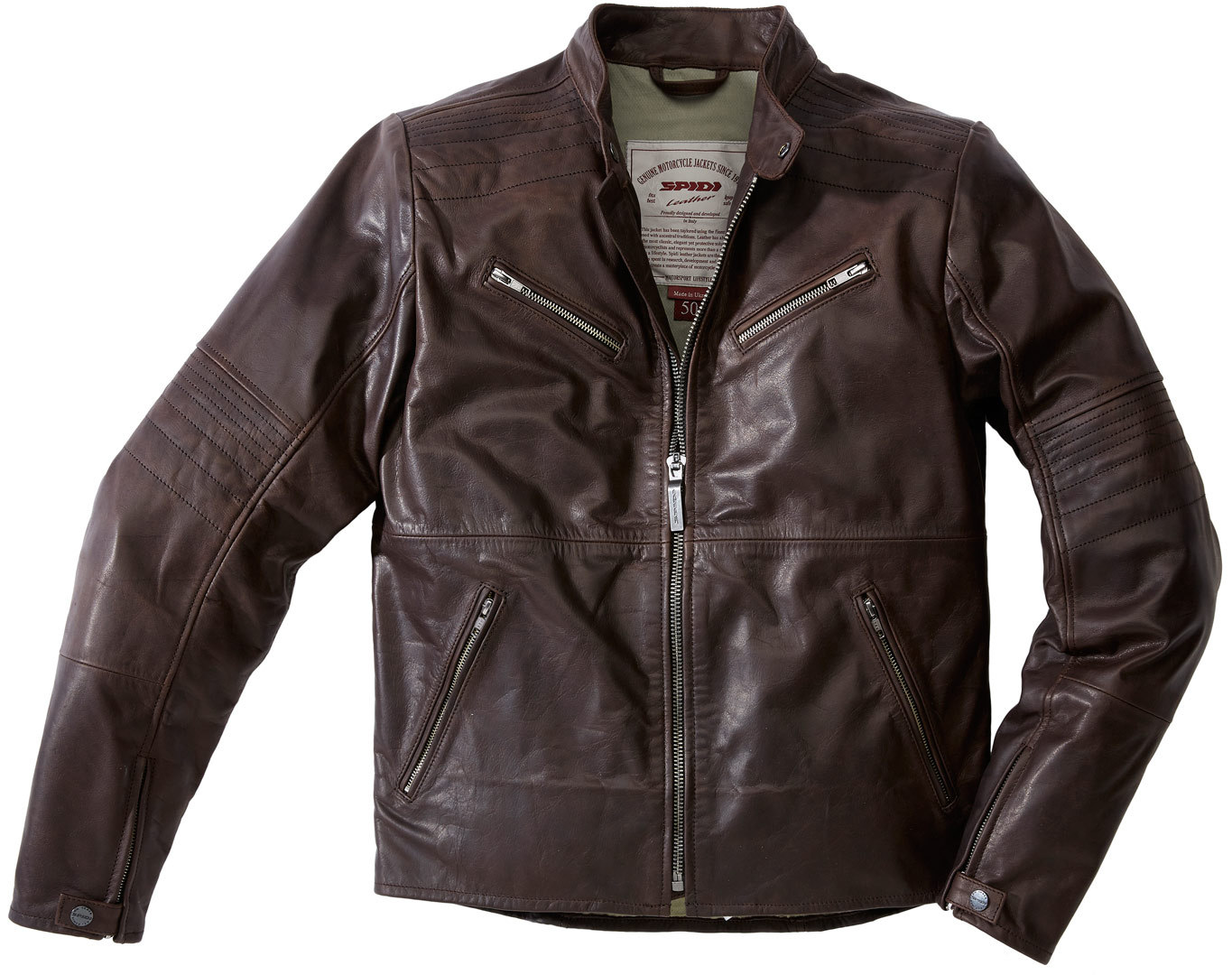 Spidi Garage Giubbotto moto in pelle marrone 52 Figura 1