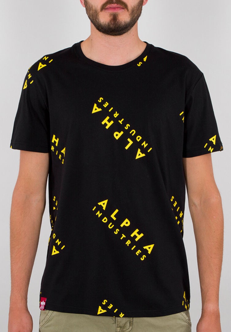Alpha Industries AOP Maglietta nero/giallo M Figura 1