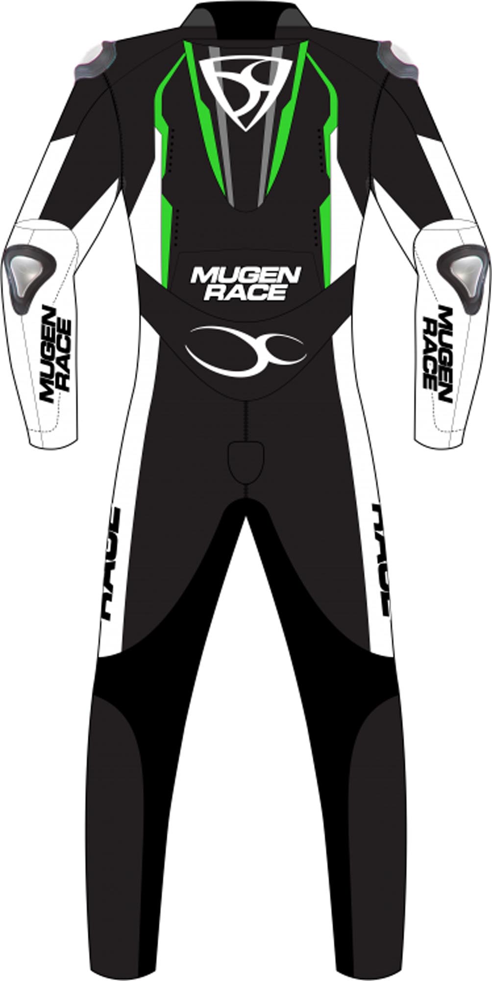 MUGENRACE Ohvale Costum de piele de motocicletă pentru copii perforați Negru/Alb/Galben-Neon 158 Figura 2
