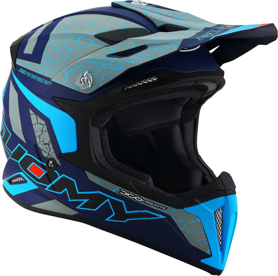 Suomy X-Wing Reel E06 Capacete de Motocross Cinza/azul L (59/60) Figura 7